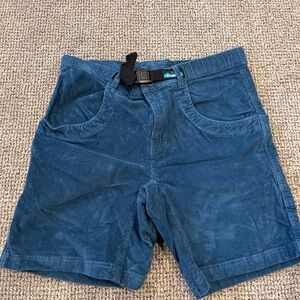 Kavu Teal Corduroy Shorts with Blue Accent